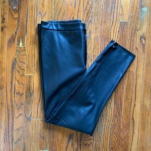 Black synthetic leather pants